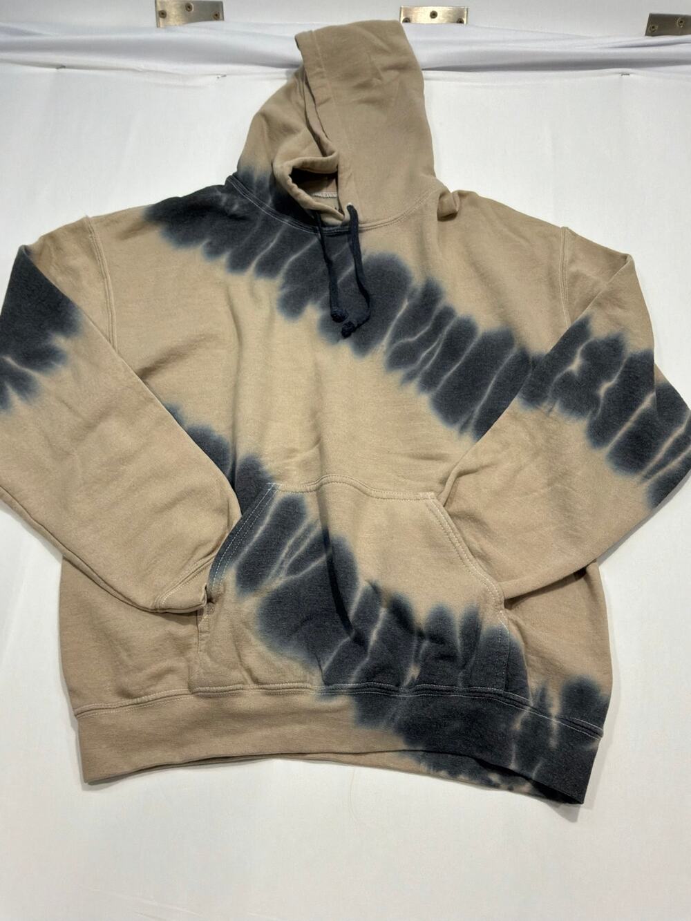 Paperbacks Hand Dyed Tie Dye Hoodie Tan Black Medium
